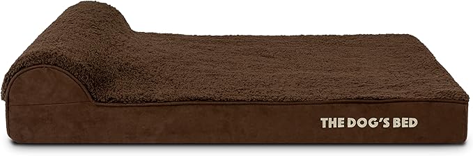 The Dog’s Bed Orthopedic Headrest Dog Bed Large Brown, Memory Foam, Pain Relief for Arthritis, Hip & Elbow Dysplasia, Post Surgery, Lameness, Waterproof Washable Cover, Veterinary Approved