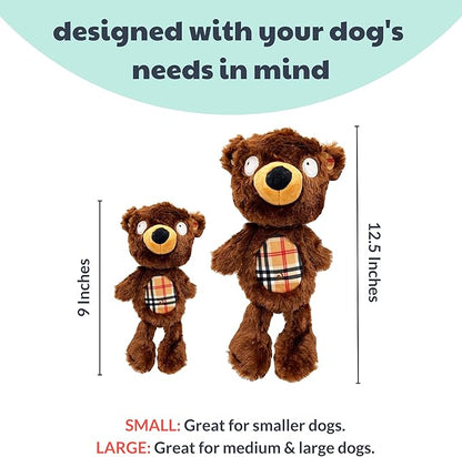 Huxley & Kent Slappies for Dogs | Beary Styles (Large) | Squeak & Shake Dog Toy | No Stuff Squeaky Toy, TPR Ball in Head | Simulates Hunting Nature for Dogs