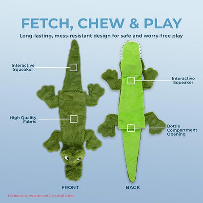 Best Pet Supplies Squeaky Dog Toys with Soft Durable Fabric for Small, Medium and Large Pets Interactive Toy for Indoor Play, Supports Active Biting and Play - 4 Figures, Small