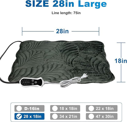 Quwzayail Dog Heating pad, Waterproof Outdoor Heating Pad for Cats Adjustable Thermostat, 9 Gears and time Settings,Chew Resistant Steel Cord (28.0" L x 18.0" W x 0.5" Th, Dark Grey)