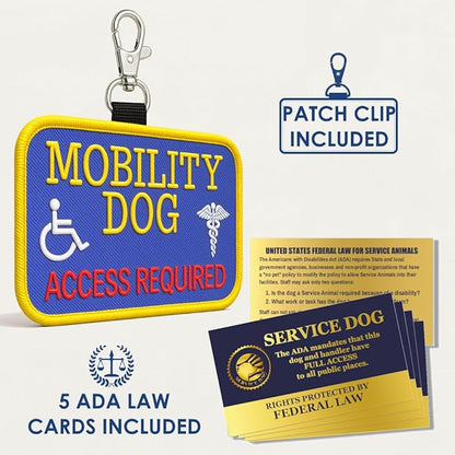 WORKINGSERVICEDOG.COM Service Dog in Training Clip-On ID Patch Tag - Includes 5 Federal Law Handout Cards - Clips to Vest, Harness, Collar, Leash, or Carrier