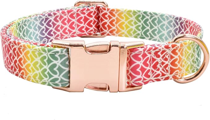 Cotton Dog Collar Metal Buckle Daisy Summer, Cute Adjustable Dog Collar Soft for Small Medium Large Boys Girls Dogs Durable