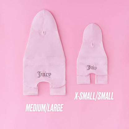 Juicy Couture Hooded Pet Juicy Bling Velour Tracksuit Chest 24 inches for Small Dogs and Cats - Pink - M/L