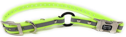 Sparky Pet Co - Zeus ECollar Replacement Strap - Bungee Loop Dog Collar - Waterproof Biothane - Adjustable - Double Buckle - Quick Snap Metal Clasp - Invisible Fence Systems - 1"x 30" Yellow Refl
