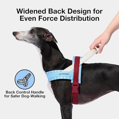 VETRESKA Dog Harness No Pull, Easy Control No Choke Dog Harness Collar for Large, Medium Size Dogs, Adjustable Dog Vest, Easy Walk Pet Vest Harness with Heavy Duty Anti-Twist Dog Leash, Misty Melo L