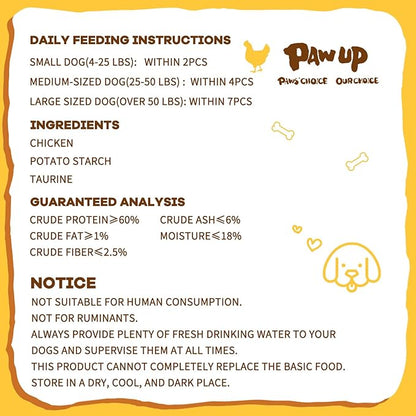 PAWUP Chicken Jerky Crisp Flakes for Dog Treats, 1% Taurine Added, 6oz (170g), Chip Jerky, High Protein Chicken Dog Training Rewards, Rawhide-Free, Gluten-Free