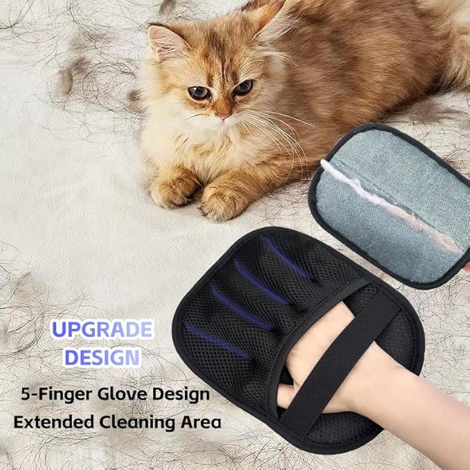 Valentines Day Gifts 2 Packs Pet Hair Removal Glove,Pet Hair Remover for Cat & Dog,New Upgraded Electrostatic Gloves Pet Hair,Reusable Electro Static Pet Hair Remover Electrostatic Gloves