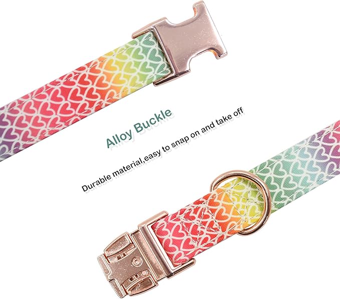 Cotton Dog Collar Metal Buckle Daisy Summer, Cute Adjustable Dog Collar Soft for Small Medium Large Boys Girls Dogs Durable