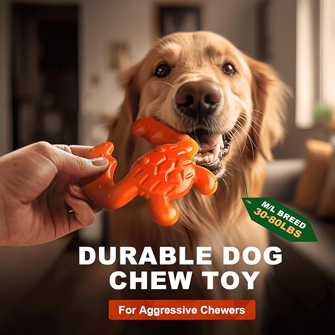 Dog Chew Toys for Aggressive Chewers – Tough Indestructible Dog Toy for Large Dogs, Durable Long-Lasting Chew Bones, Heavy Duty Interactive Dog Toys to Keep Dogs Busy & Relieve Boredom