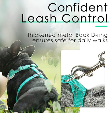 ThinkPet Reflective Breathable Soft Air Mesh No Pull Puppy Choke Free Over Head Vest Ventilation Harness for Puppy Small Medium Dogs and Cats(XS,Green)