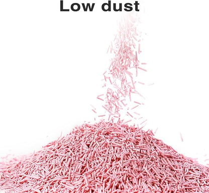 DI BI GRAMAS Cat Litter 12LB/2 Packs Dust-Free Clumping Tofu Cat Litter Quickly Absorb Odors Toilet Can Flush Into The Toilet Pure Natural tofu cat Litter (Peach)