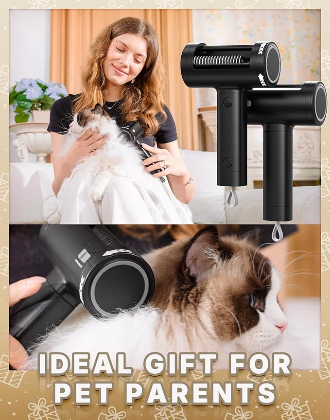 WOWOOF PET 4-in-1 Cat Brush for Shedding, Undercoat Dog Grooming Rake for Deshedding Dematting, Hair Removal Comb Brush for Long & Short Haired Indoor Pets