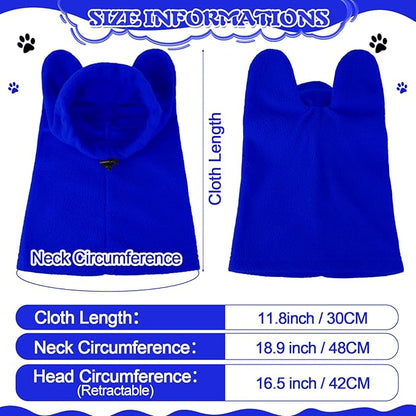 Clysee Winter Dog Hats Quiet Ears for Dogs Ear Muffs Pet Neck Warmer Scarf Hoodie Noise Protection Cover Beanie Head Wrap Costume for Pet Dog Cats(Blue,M)