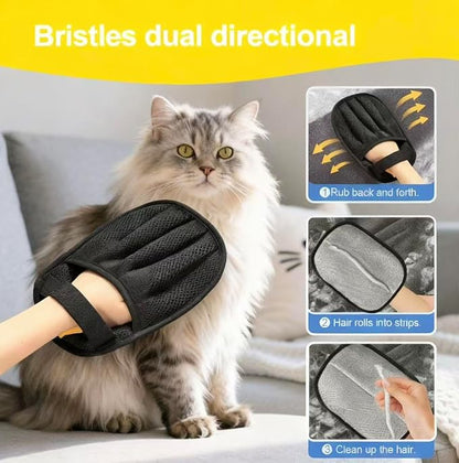 Amouy Pet Hair Removal Glove for Cats & Dogs, 2 PCS Upgraded Five-Finger Electrostatic Pet Hair Gloves, Reusable Magic Brush Pet Hair Remover Tool for Laundry, Couch, Carpet, Car Seat