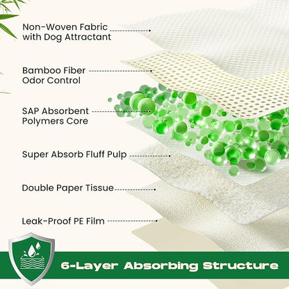 DOGGO DOUG Puppy Pads 7 Count Small 22x22in Bamboo Training Pads Deodorizing Leakproof Quick Drying Dog Pee Pads Super Absorbent Disposable Pee Pads for Dogs Puppies, Doggie, Cats, Rabbits