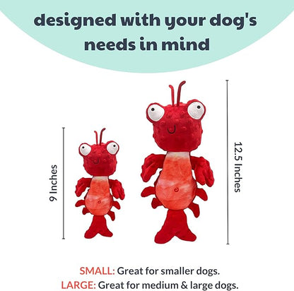 Huxley & Kent Slappies for Dogs | Claude Lobster (Small) | Squeak & Shake Dog Toy | No Stuff Squeaky Toy, TPR Ball in Head | Simulates Hunting Nature for Dogs