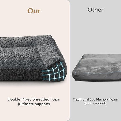 JOEJOY Orthopedic Dog Bed Medium Sized Dogs, Extra Thick Supportive Big Dog Couch Bed with Sides, Ultra Soft Pet Bed Sofa, Grey, 35''x25''