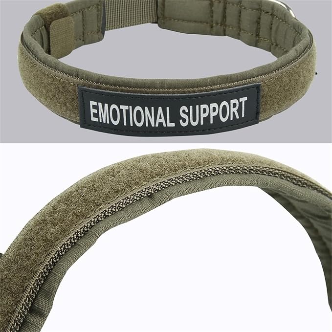 EXCELLENT ELITE SPANKER Tactical Small Puppy Dog Collar Nylon Adjustable Heavy Duty Military for Small Medium and Large Dogs Pet Soft Padded Dog Collar(RGN-L)