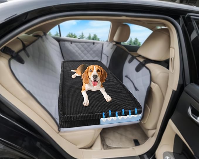 Dog Car Bed, Non-Slip Backseat Extender Pet Mat, Removable Washable Dog Bed for SUVs, Sedans & Trucks, Anti-Slip Travel Bed for Dogs, Easy Clean & Scratch-Proof & Comfort (50"x24.6")