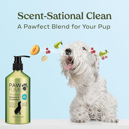 PAWFUME Dog Shampoo and Conditioner, Blue Ribbon, 2-Pack – Nourish & Detangle for a Silky Soft Coat – Probiotic, Deep-Cleaning, pH-Balanced Formula – Puppy Shampoo and Conditioner for All Breeds