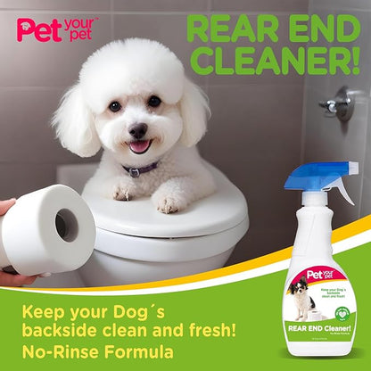 Dog Rear End Cleaner - Safe Dog Butt Spray to Keep Your Dog’s Backside Clean & Fresh - No Rinse Dog Spray Made with Natural Ingredients - Anal Cleaner Pet Supplies