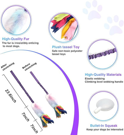 Dog Rope Toys, Nearly Indestructible Dog Rope Toy with Strong Squeak- Ideal Tug of War Interactive Dogs Training Toy, Dental Cleaning Chew Toys, Tug Toy for Boredom Suitable for Dogs of All Ages