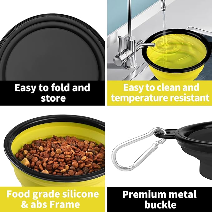 Paercute Collapsible Dog Bowl, Lightweight and Portable, Ideal for Outdoor, Hiking, Camping, and Walking Your Dog