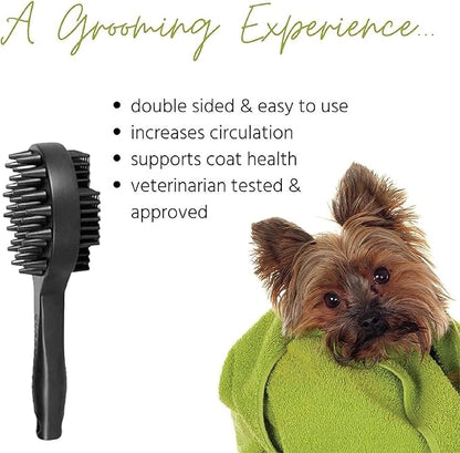 Curry on a Stik' - Dog Brush for Shedding, Grooming, Bathing, & Therapeutic Massage Tool - For Long & Short Haired Dogs - Decreases Shedding & Increases Coat Health - Veterinarian Approved - Ergonomic