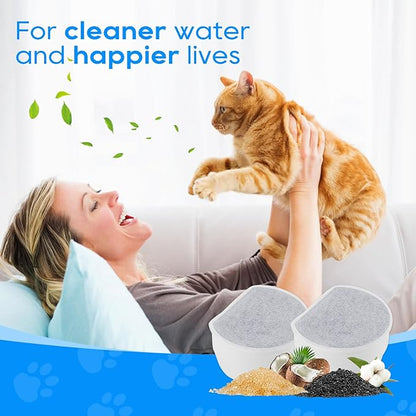 MyfatBOSS 12+12 Pack Cat Water Fountain Filter, Pre-Sponge & Replacement Carbon Filters Compatible with Petsafe for Drinkwell Fountain Avalon Pagoda Seascape Pet Fountains