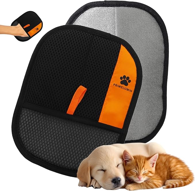 PRIMELUMIN Pet Hair Removal Glove - Electrostatic Fur Remover Mitt for Dogs and Cats, Reusable Washable Pet Hair Remover Tool for Furniture, Couch, Carpet, Car Seat, Laundry