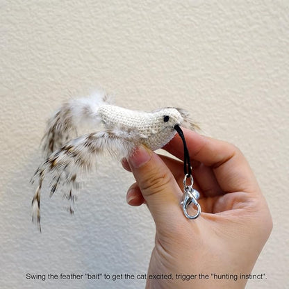 TTcat Feather Cat Toy Attachments,4 Pcs Simulation Flying Birds Refills, Cat Toys Replacement Feathers for Cat Kitten Wand.