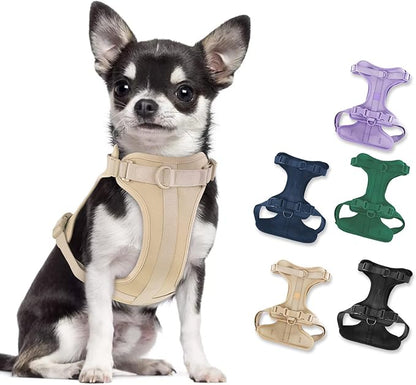 No Pull Lightweight Dog Harness: Adjustable Durable Breathable Mesh Pet Vest Harness with Soft & Comfortable Cushion, for Small Medium Large Dogs (S, Sand Color)