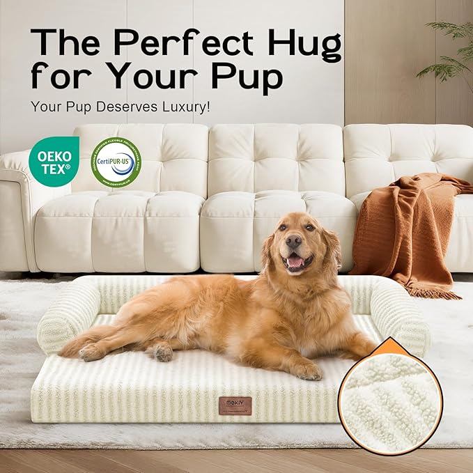 Dog Bed Medium Size Dog-Orthopedic Waterproof Bed for Dogs,Foam Couch Sofa with Washable Removable Cover & Non-Slip Bottom