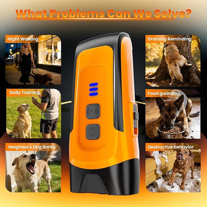Dog Bark Deterrent Devices for Training Collar and Pet Supplies Ultrasonic Dog Whistle Repellent Horn Stopper for Large Yard Deterrents and Behavior Aids Shock Air Can Repeller with Sonic Light