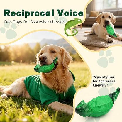 ZeLing HTL Dog Chew Toys for Aggressive Chewers, Indestructible Lizard Shape Tough Dog Toy with Natural Scents, Durable Chew Bones to Keep Large Dogs Busy, for Super Chewers 20-80Lbs - Bacon