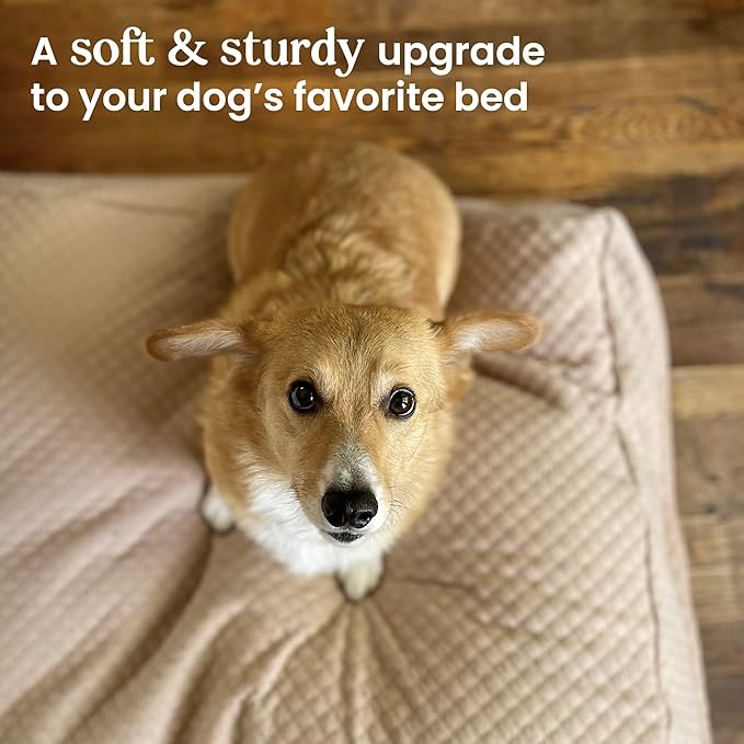 4Knines Luxury Dog Bed Cover – Waterproof Cover for Dog Bed – Heavy Duty Quilted Material – Durable, Machine Washable – USA Based Brand – Large (Fog)