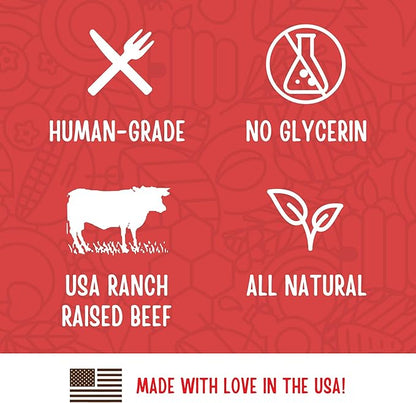 Full Moon Beef Jerky Healthy All Natural Dog Treats Human Grade Made in USA Grain Free 11 oz