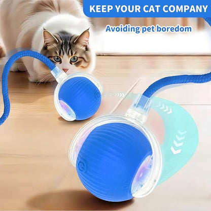 MAXTOOA Interactive Cat Toys for Indoor Cats Smart Automatic Ball Rolling for Bored Kitten Pet Upgraded Speedy Moving Chase Dogs Toy Blue