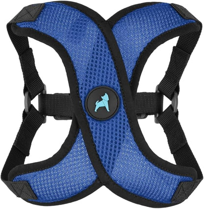Gooby Comfort X Step in Lite Dog Harness - Choke Free, Escape Free with Light Breathable Mesh - Step in Dog Harness for Small Dogs Only - Quick Release Buckle, Metal D-Rings - Blue, X-Large