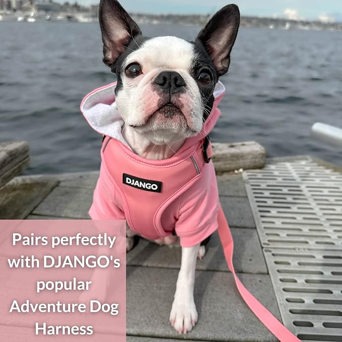 DJANGO Adventure Dog Leash – Strong, Comfortable, and Stylish Dog Leash with Solid Brass Hardware and Padded Handle - Designed for Outdoor Adventures and Everyday Use (Quartz Pink)