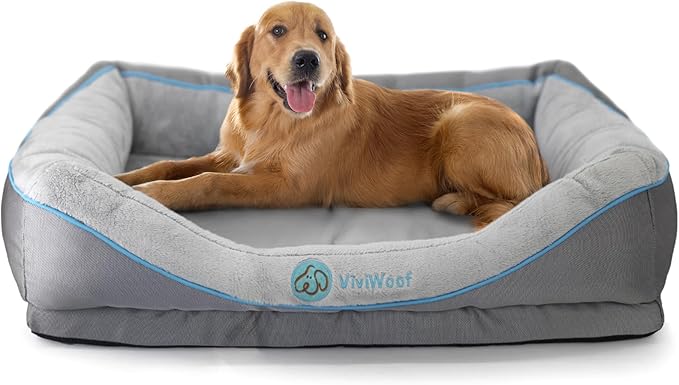 Viviwoof Orthopedic Dog Bed for Big Dogs,Waterproof Big Size Dog Sofa,Supportive Foam Pet Couch with Removable Cover,Non-Slip Bottom and Waterproof Lining,Machine Washable