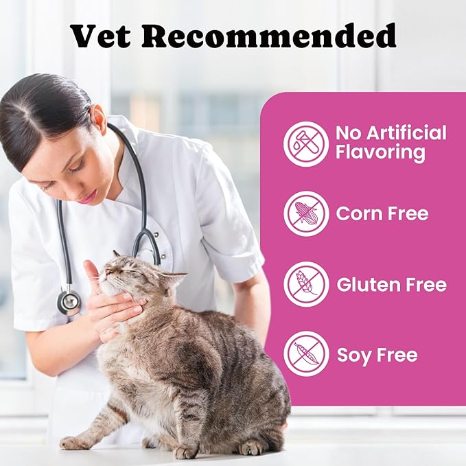 Hairball Treatment for Cats-Natural Coconut & Fish Oils for Smooth Passage & Relief，Cat Hairball Remedy Treats with Fiber & Enzymes Support Skin & Coat，Gut & Digestion Health , Chicken(60-Day Supply)