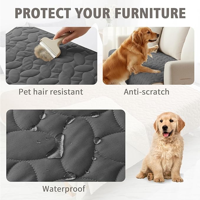 Ameritex Pet Bed Cover Dog Bed Blanket for Sofa and Furniture Waterproof New Pattern Design (68x82 Inch, Dark Grey)