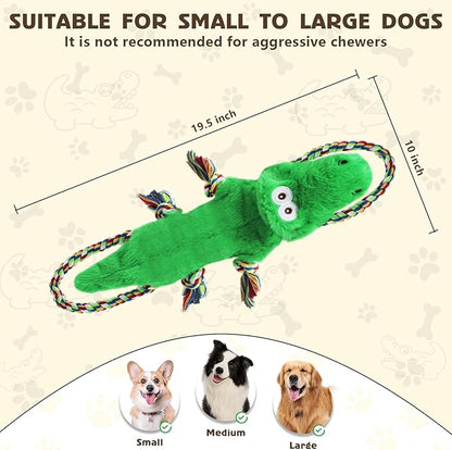 No Stuffing Squeaky Dog Toys,Tug of War Dog Toy with Pull Rope, Interactive Dog Toys Dog Gifts for Small,Medium Dog