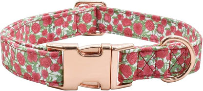 Cotton Dog Collar Metal Buckle Daisy Summer, Cute Adjustable Dog Collar Soft for Small Medium Large Boys Girls Dogs Durable