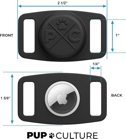Pup Culture AirTag Dog Collar Holder, Extra-Durable, Lightweight, and Protective AirTag Case for Dog Collar