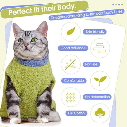 ADNIKIA Cat Sweater, Warm Kitten Coat Fleece Vest, Sphynx Hairless Cat Shirts, Soft Pajamas for Cats Only