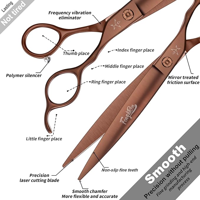 High-end Professional Dog Grooming Scissors Pet Grooming Shears 7.5 Inches Extremely Very Sharp Made Of Stainless Steel Alloy By Hand For Dog Cat Groomer