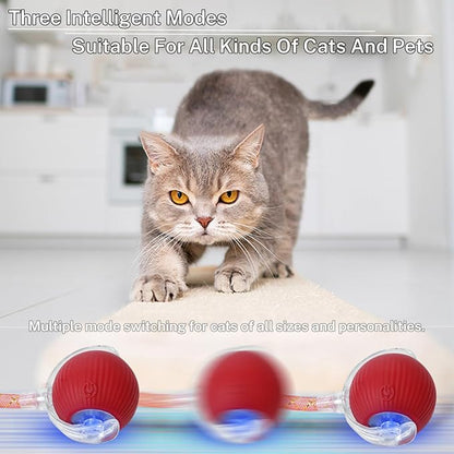 Yaruiguang New Upgraded Cat Ball Toy - Speedy Tail 3.0 Cat Toy, Interactive Cat Toy Ball, Stimulating Toys and Juguetes para Gatos, Cat Toys for Bored Indoor（Sound Switchable） (Green)