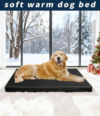 Waterproof Dog Bed Large Sized Dog，Orthopedic Waterproof Pet Beds with Removable Washing Cover, Egg Crate Foam Mat, Suitable for Pet Up to 120 lbs